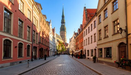 European city street scene