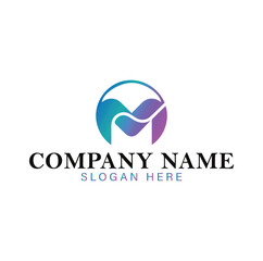 Modern, Abstract Logo Design Featuring the Letter M