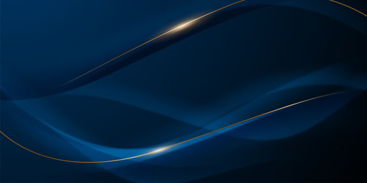 blue abstract background with luxury golden elements vector illustration