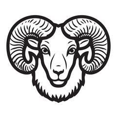Bold ram head illustration for creative design projects