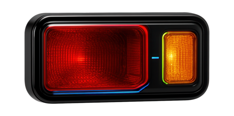 Rectangular car tail light with integrated turn signal for highway driving