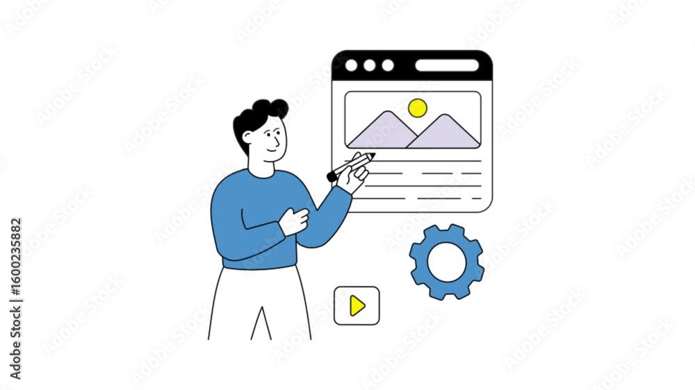 Poster blog management animation mp4 file