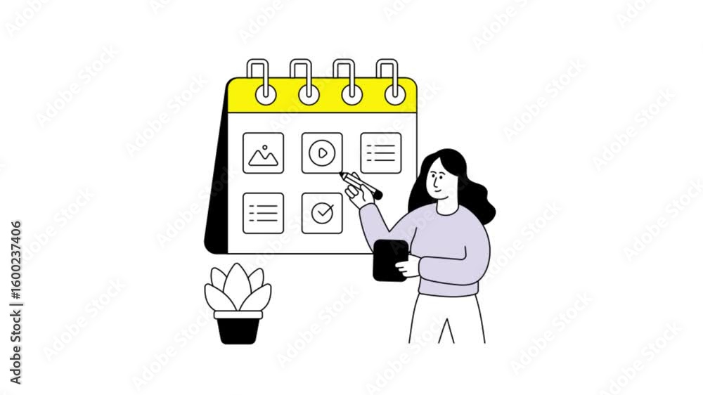 Poster content schedule animation mp4 file