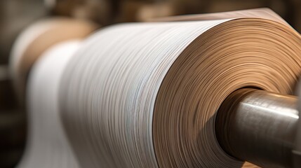 Rolled material on industrial machinery