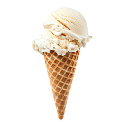 Creamy vanilla ice cream cone