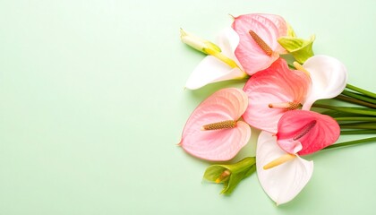 Naklejka premium Bouquet of pink and white flowers
