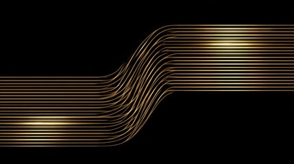 black background golden lines