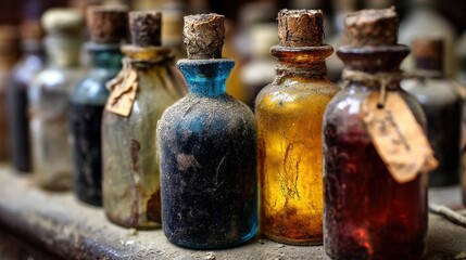 Dusty vintage bottles