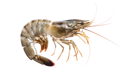 Tiger shrimp isolated on transparent background