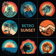 Retro Sunset EPS Bundle