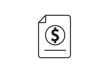 Financial document icon with dollar symbo