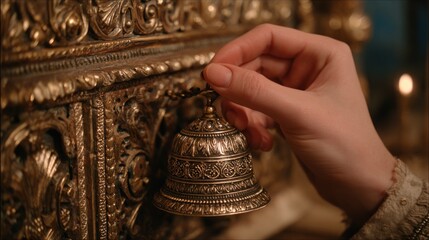 Ornate bell being rung
