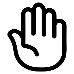 Obraz premium Simple Outline Hand Drawn Palm Hand Gesture Communication Icon Symbol