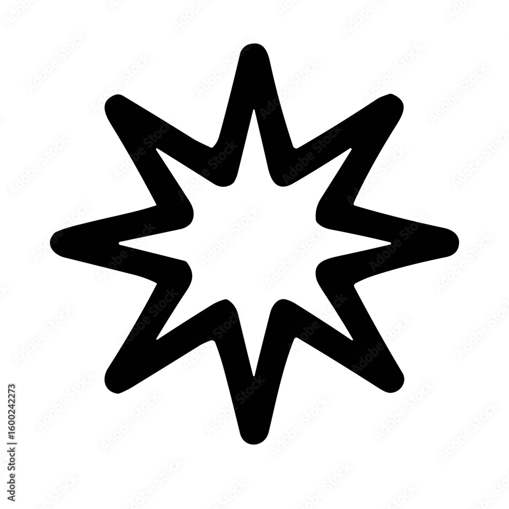 Poster simple outline handdrawn starburst symbol shape icon graphic element