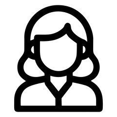 Simple Line Style Female Person Icon User Avatar Profile Symbol