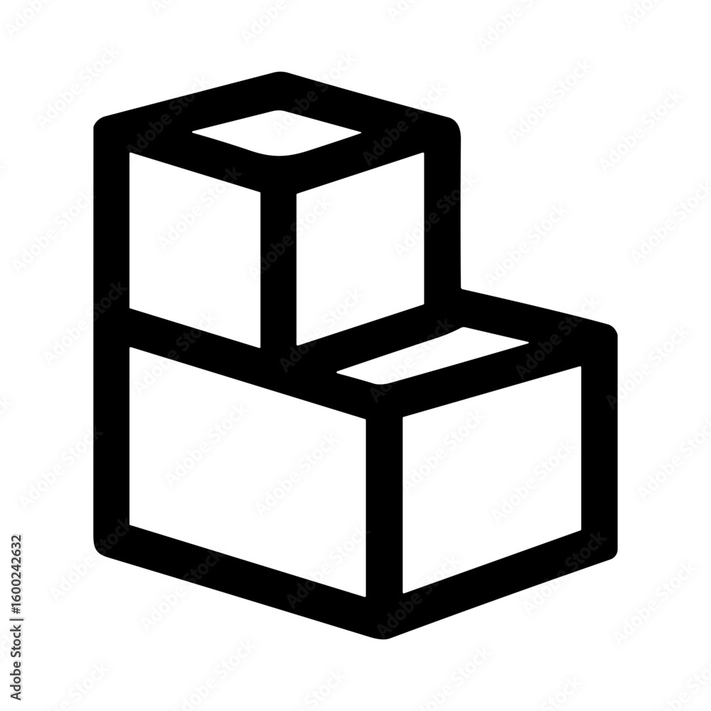 Poster outline simple pile box stacked storage minimalist icon symbol