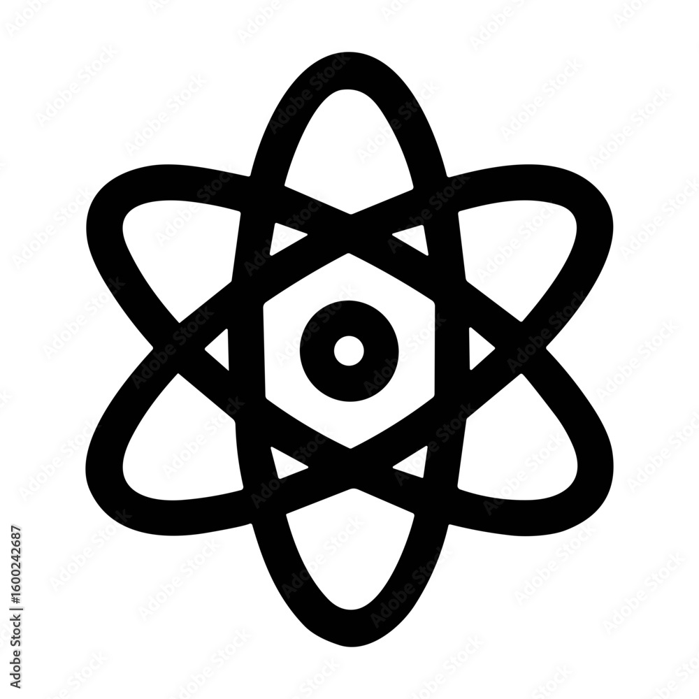 Poster simple line abstract atomic structure symbol shape icon science