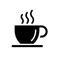 A cup of hot cafe coffee or caffeine drink flat vector icon for food apps and websites