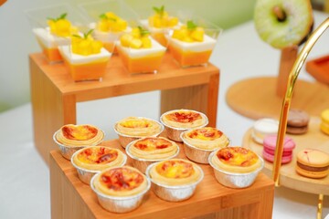 Rich, exquisite, delicious desserts on the table, buffet, event, celebration, Christmas