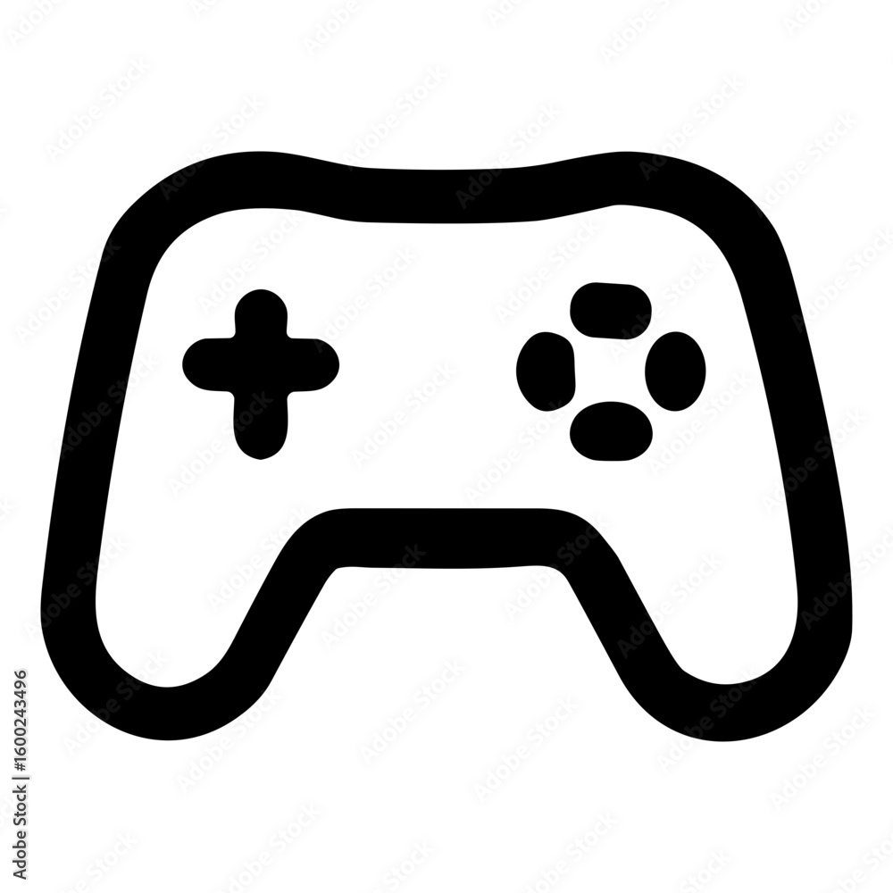 Poster simple outline gamepad controller console button icon design element