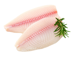 Dory fish fillet isolated on transparent background