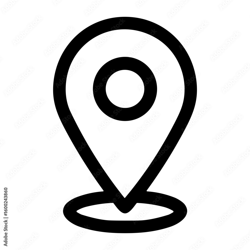 Poster simple line art location pin point symbol navigation icon element