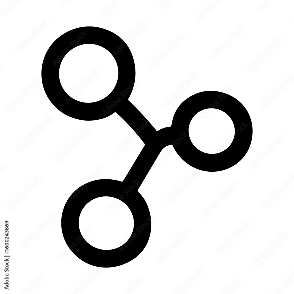 Poster minimalist outline molecule connection structure science shape simple icon