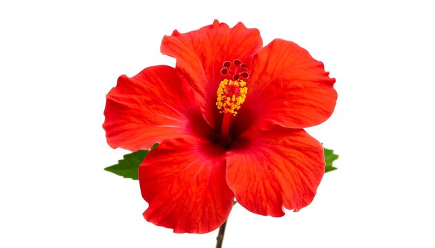 Vibrant red hibiscus flower, close-up