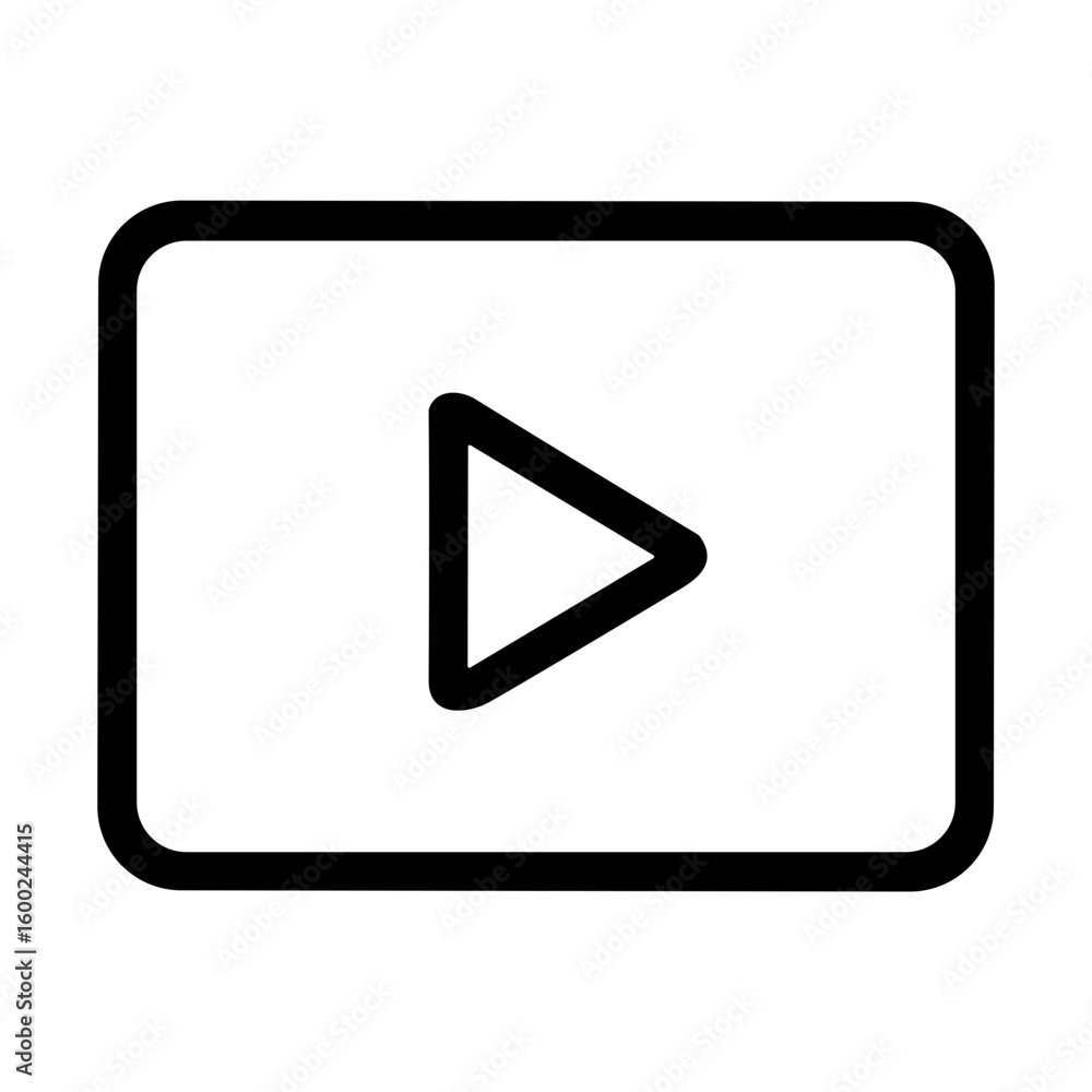 Poster simple outline play button media player interface element icon