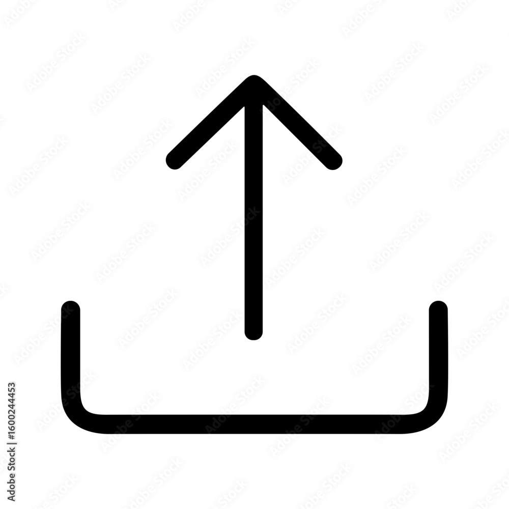 Poster simple outline arrow upward upload sign shape icon symbol