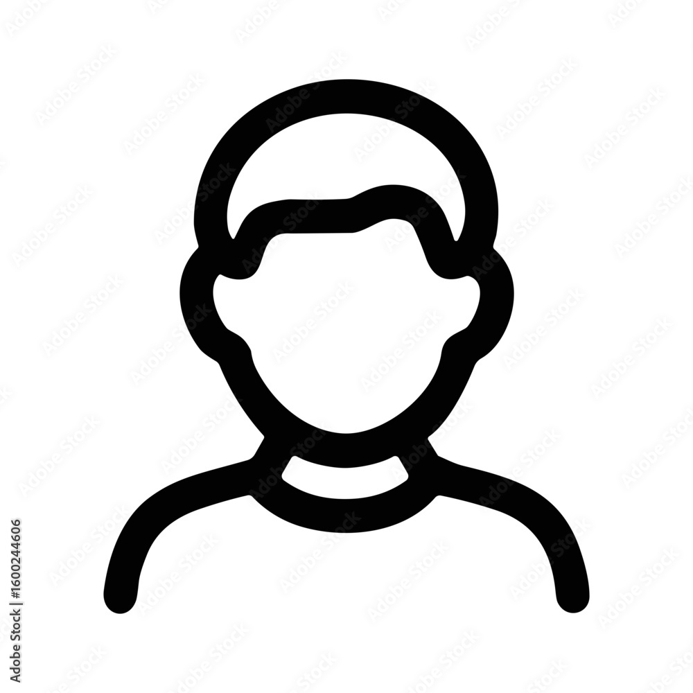 Poster minimalist outline user avatar profile icon for website and application