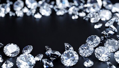 Sparkling diamonds frame a black background