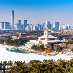 Fototapeta premium Beijing cityscape in winter