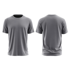 Gray t-shirt, front and back views