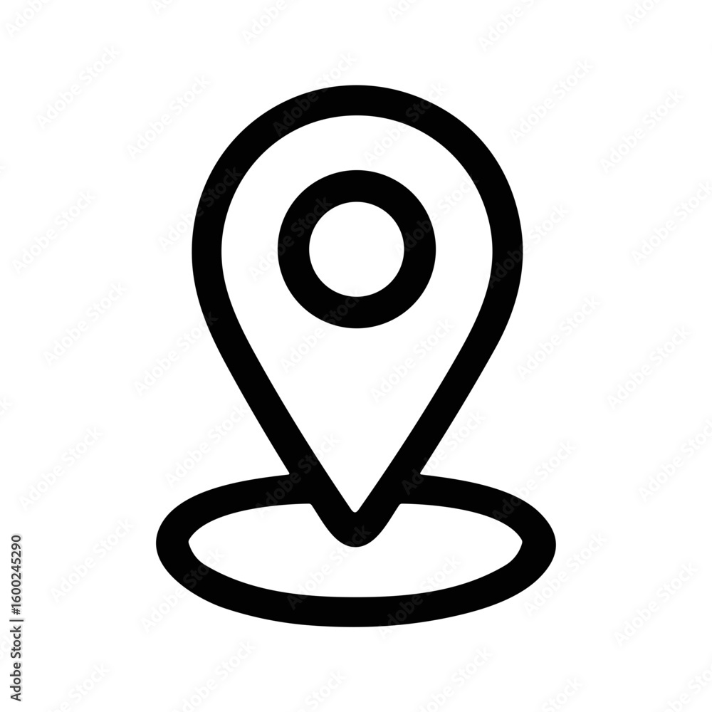 Poster simple line style location pointer navigation symbol sign icon element