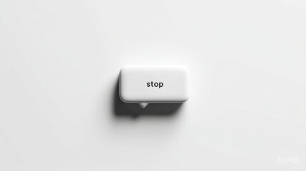 Blocked Signal, A minimalist illustration of a speech bubble with a simple "stop" symbol. Symbolizing blocked communication. Clean background. 3d illustration.