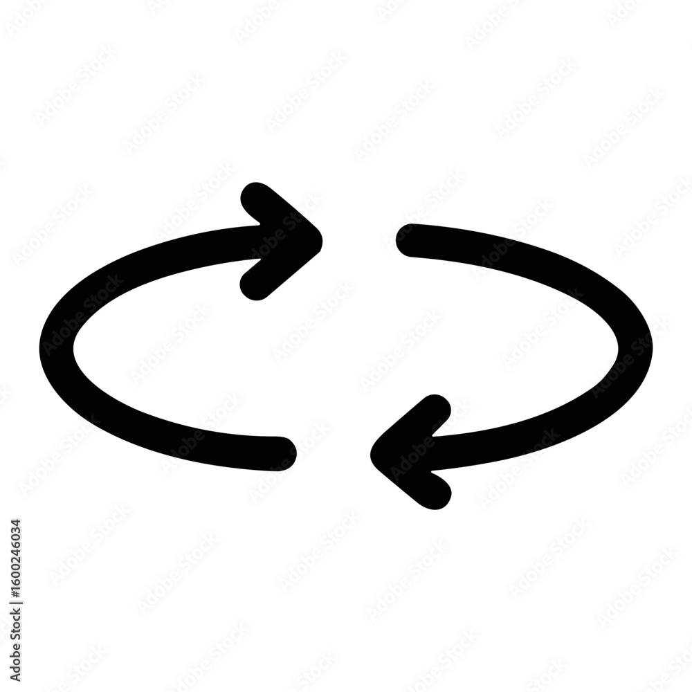 Poster handdrawn outline circle arrow loop circulation cycle rotation element