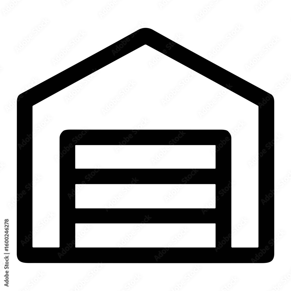 Poster minimalist line style garage building storage simple icon symbol