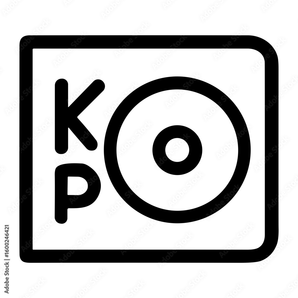 Poster simple line square music player interface application icon