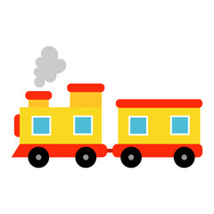 wooden toy train. train cartoon illustration isolated on white