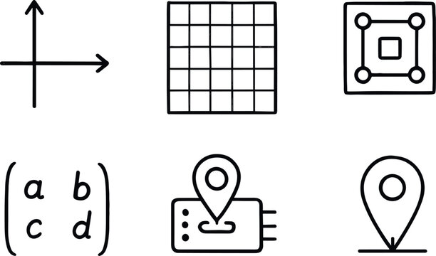 hand drawn cute out doodle style isolated coordinate ais crosshair coordinate overlay coordinate mapping node coordinate traorm matri coordinate geolocator chip coordinate origin marker