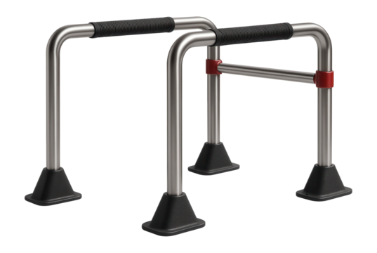 Outdoor parallel bars with stainless steel construction and non-slip surface