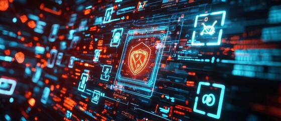 Fototapeta premium 3D rendered digital icons enhancing trust in health services.