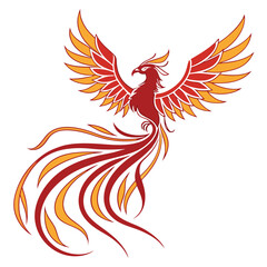 Fototapeta premium Rooster with fiery feathers in tribal vector art design