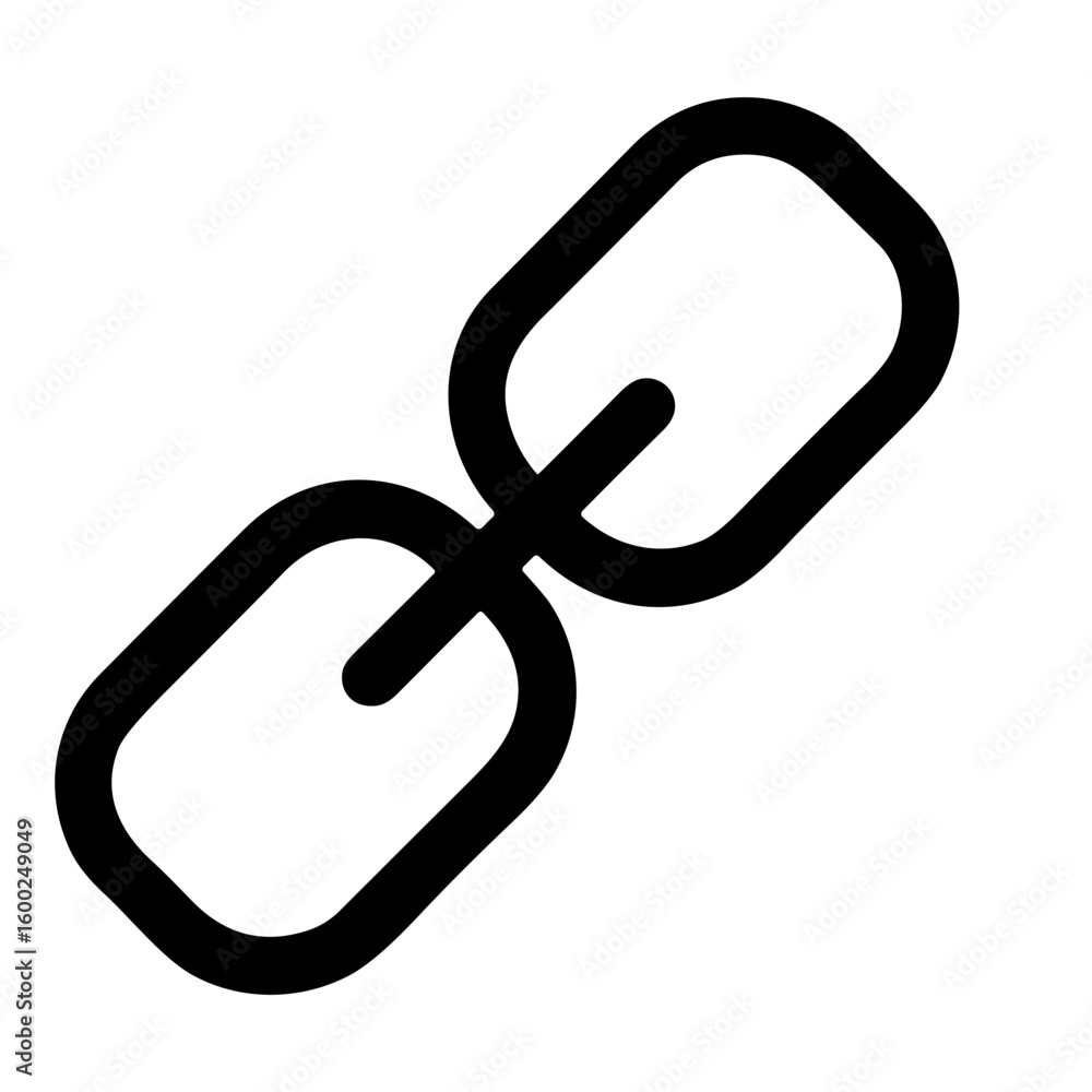 Poster simple outline chain link connecting element modern icon symbol