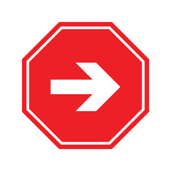 Right Arrow Road Sign – Traffic Direction Symbol Vector for Navigation Guidance