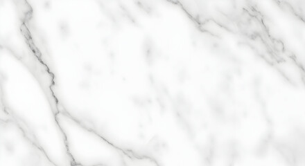 Close up view of a white marble surface with subtle gray veining running diagonally across the frame