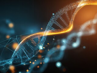Abstract DNA helix in vibrant colors