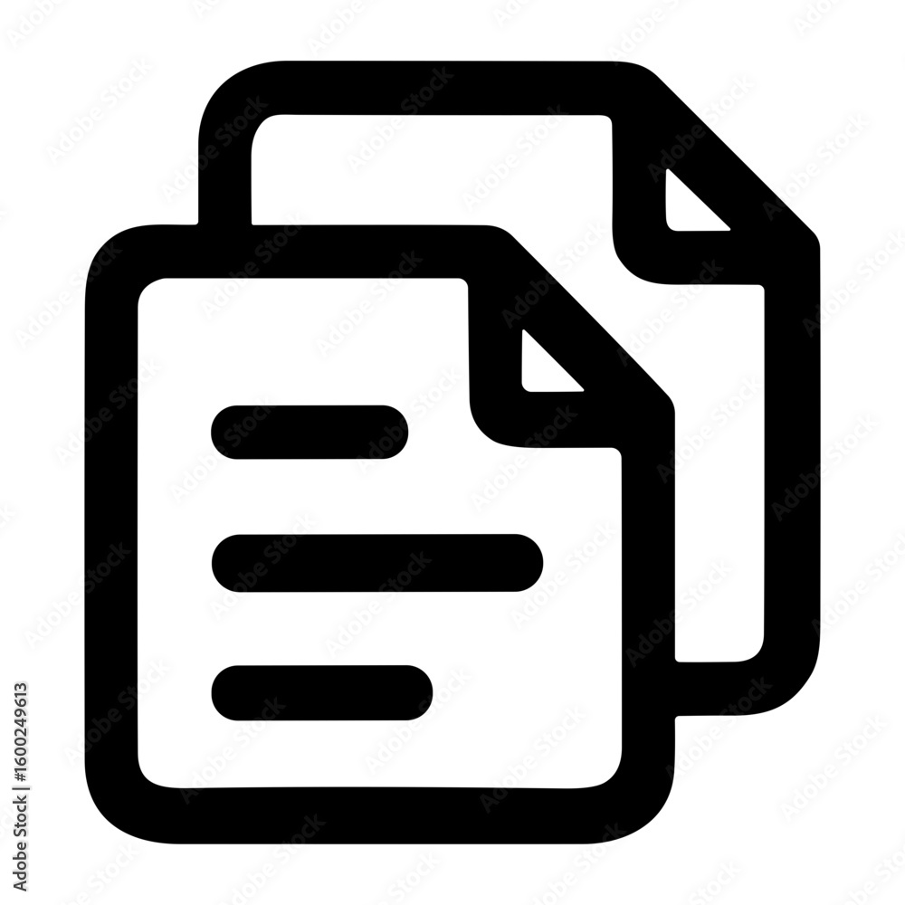 Poster simple outline duplicate document page file paper data icon
