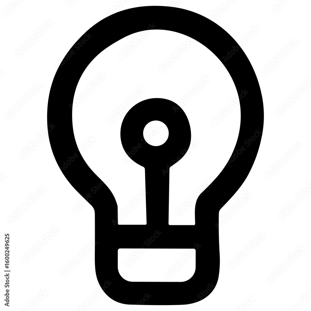 Poster simple outline lightbulb idea symbol shape icon with rounded style